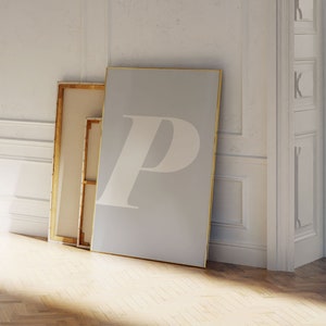 Letras grandes para la pared - Póster de una sola letra - Arte de pared imprimible con la letra P - Impresiones de letras mayúsculas - Letras para guardería de niños