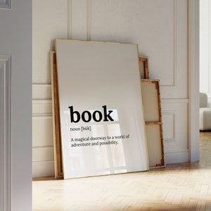 Book Definition, Definition Poster, Gift for Bookworm, Book Lover Poster, Definition Quote, Dictionary Poster, Funny Definition