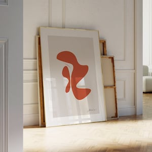 Red Abstract Art, Minimalist Wall Art,  Red Abstract Print, Apartment Decor, Affordable Large Art, Bold Art Work, Abstract Modern Art