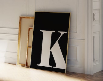 K Letter Print, Alphabet Print, Initials Print, Printable Letter, Alphabet Letter, K Letter Sign, Monogram Poster, Letter K Print