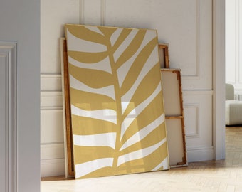 Stampa artistica foglia tropicale, stampa foglia di palma, arredamento in oro, stampa d'arte di grandi dimensioni, arte della parete in oro, arredamento della palma, arredamento tropicale, stampa d'arte della parete