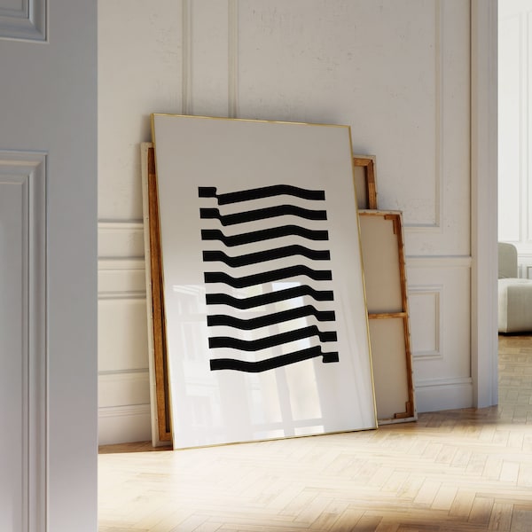 Monochrome Art - Minimal Artwork - Black and White Abstract Wall Art - Geometric Print Black and White - Contemporary Art Work