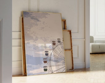 Ferris Wheel Print, Pink Wall Art, Kids Wall Art, Nursery Wall Art, Baby Room Decor, Nursery Wall Decor