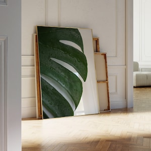 Monstera Picture - Large Leaf Prints - Plant Artwork - Green Leaves Wall Art - Tropical Leaf Photography - 8x10 Botanical Print *