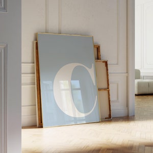 Art mural bleu clair, affiche lettre C, lettres de l'alphabet, impression lettre C, lettres pour chambre de bébé, initiales du nom, grosses lettres pour mur