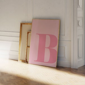 Pink Wall Art Print, Letter B Poster, Preppy Room Decor, Blush Pink Wall Art, Dorm Room Decor, Teen Girl Room Decor, Initial, Girly Wall Art