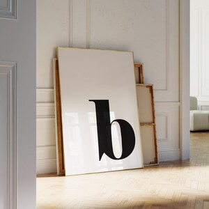 Impresión de la letra B, impresión inicial, impresión de monograma, arte de pared para guardería de niño, póster de la letra B, impresión inicial B, decoración de dormitorio, impresión de una sola letra