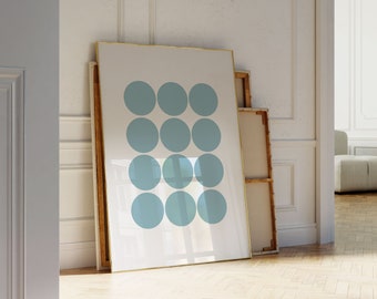 Teal Wall Picture, Teal Wall Art Decor, Circle Wall Picture, Turquoise Wall Print, Minimalist Geometric Wall Art, Modern Blue Art, Geometric