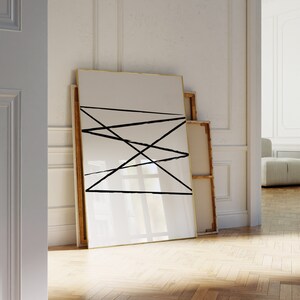 Impresión de arte abstracto, arte original, póster minimalista, decoración de pared de galería, póster de arte abstracto, arte en blanco y negro, arte descargable