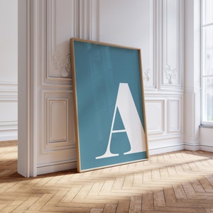 Impressão de letra A - Pôster de letras simples - Arte de parede inicial A - Um pôster - Letras grandes para parede - Arte de letras do alfabeto - Letras para berçário