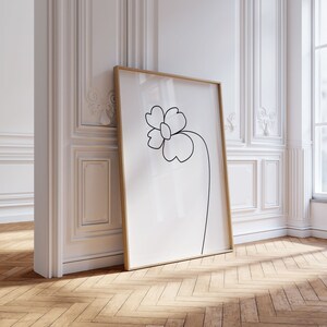 Estampas de esboço de flores - Impressão de desenho de flores - Ilustração de linha - Arte de parede floral moderna - Arte de desenho de linha simples - Arte de parede extragrande *