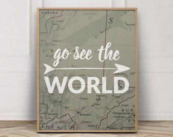 Wanderlust Wall Art - Downloadable Quotes - Adventure Printable - Travel Print Quote - Adventure Wall Hanging