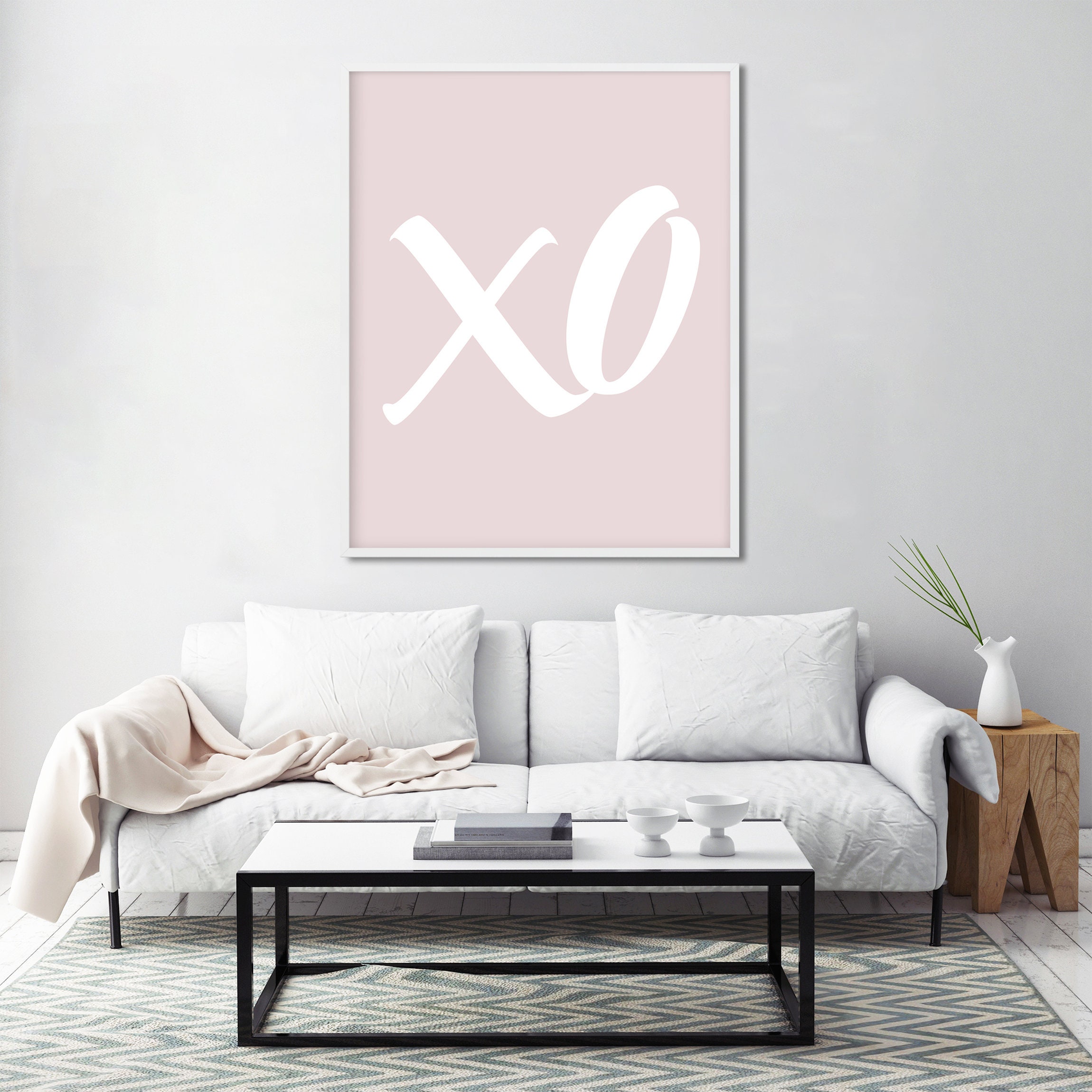 XO Wall Art Blush Pink Wall Art Printable Light Pastel Etsy