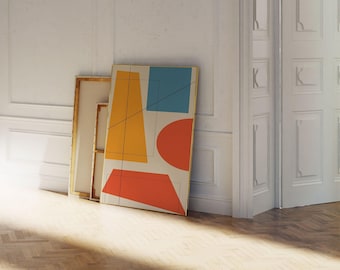 Abstrakte Wandkunst, Mid Century Modern, bunte Wandkunst, lebendige Wandkunst, Mid Century Wandkunst, moderne Kunst Drucke, Retro Kunstdruck