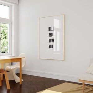 Wall Decor, Hello Bed I Love You, Cute Apartment Decor, Above Bed Art, Master Bedroom Print, Extra Large Wall Art, Scandinavian Prints image 4
