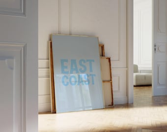 East Coast Print, Trendy Wall Art, Beachy Wall Art, Coastal Print, Blue Wall Art, Beach House Decor, Surf Poster East Coast, Beach Decor