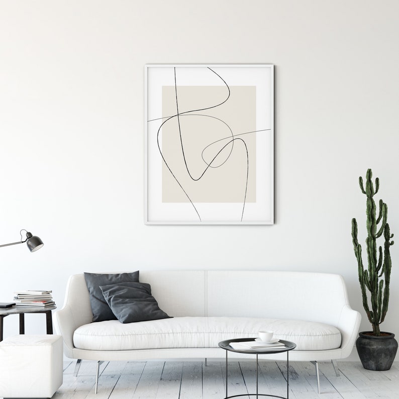 Continuous Line Art Simple Line Art Abstract Line Drawing Etsy