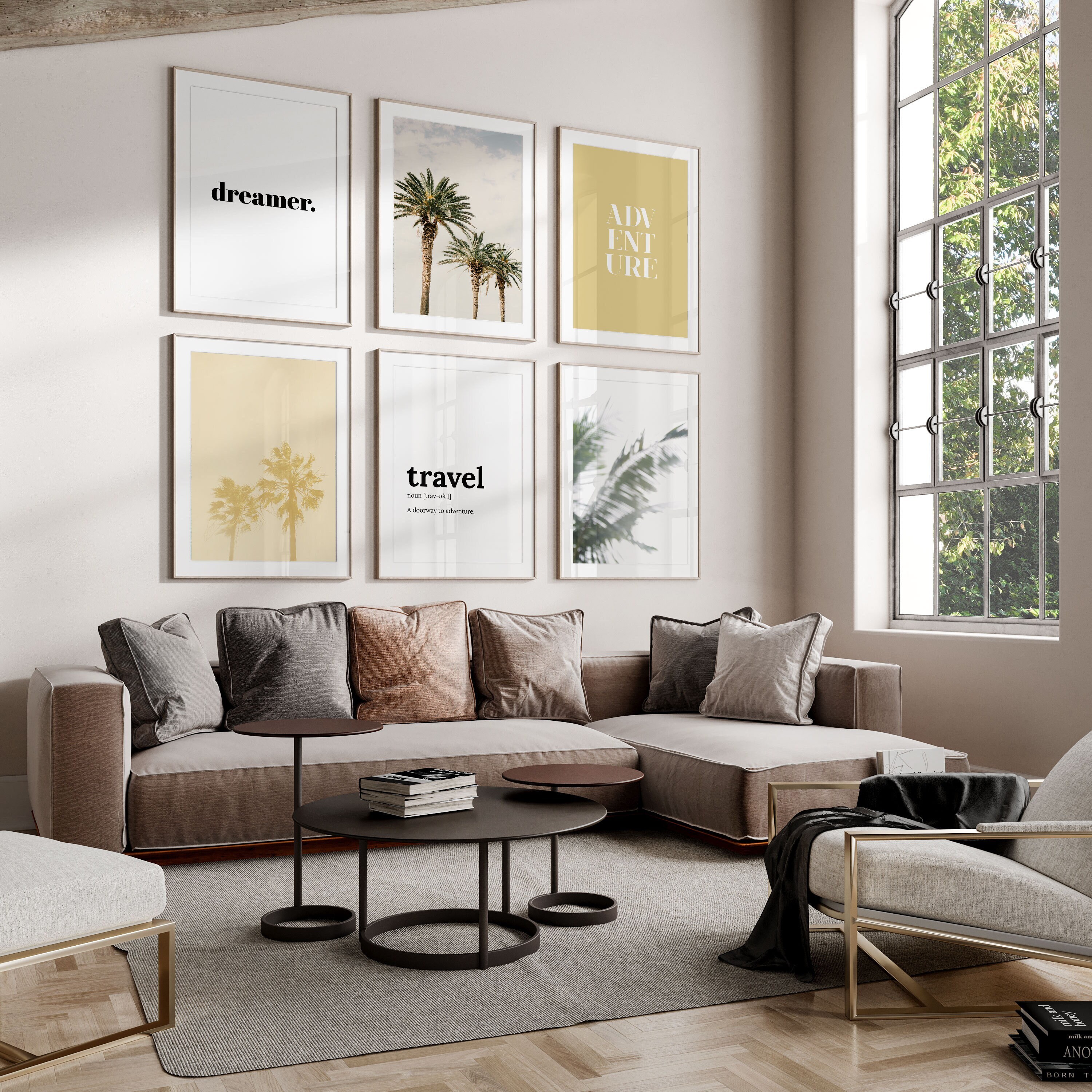 Mustard Wall Art - Gallery Wall Art Set of 6 - Wall Art Collection