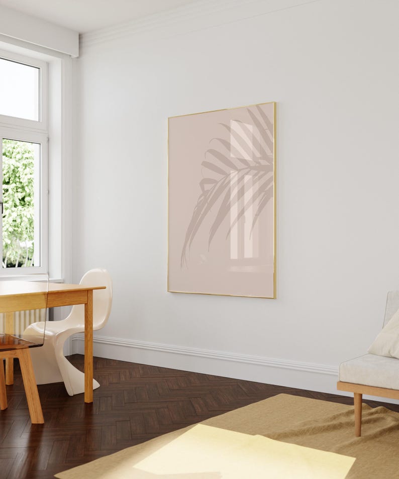 Palm Leaf Print - Coastal Artwork - Palm Leaves Wall Art - Minimalist Art - Tropical Poster - Beach House Decor - Orange Poster image 3