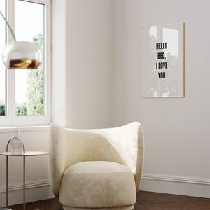 Wall Decor, Hello Bed I Love You, Cute Apartment Decor, Above Bed Art, Master Bedroom Print, Extra Large Wall Art, Scandinavian Prints image 3