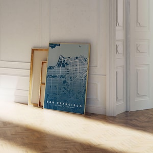 Mapa artístico de San Francisco – Impresión de calles de la ciudad moderna (Descarga digital)