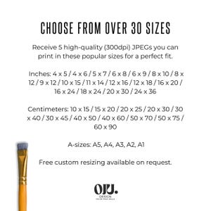 This listing is for a set of high-quality JPGs that can be printed in many popular sizes for a perfect fit.