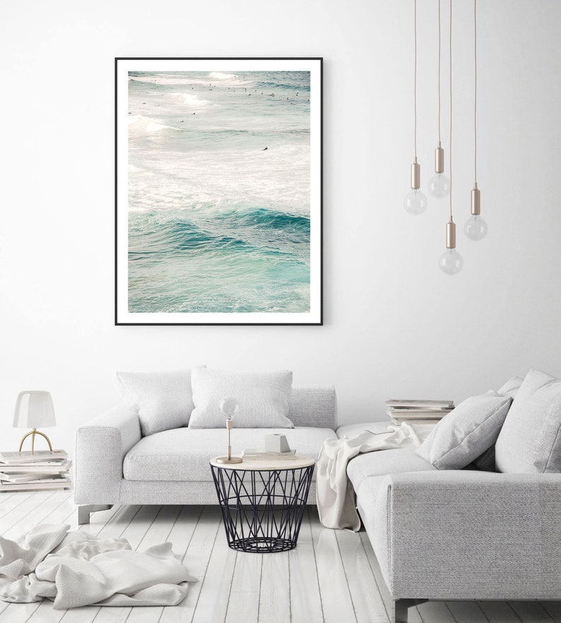 Ocean Waves Art Beach House Wall Art 20x30 Print Surfer Etsy