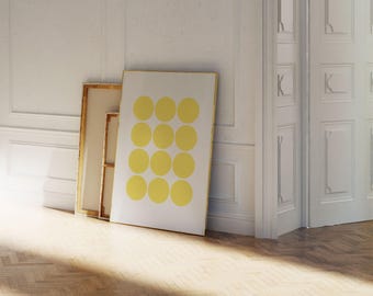 Yellow Circle Wall Art - Bright Yellow Decor - Geometric Poster Print - Colorful Wall Art - Bold Prints - Yellow Kitchen Art