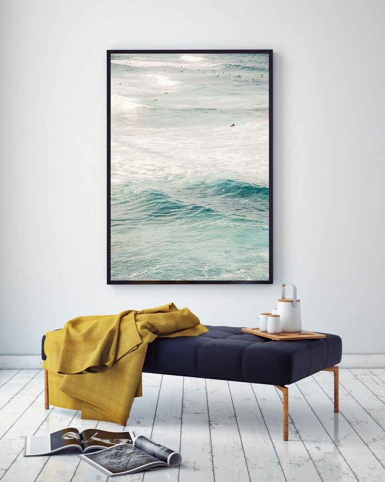 Ocean Waves Art Beach House Wall Art 20x30 Print Surfer Etsy