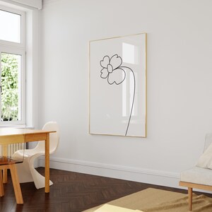Floral Line Art Print - Minimalist Flower Sketch (Digital Download) image 6