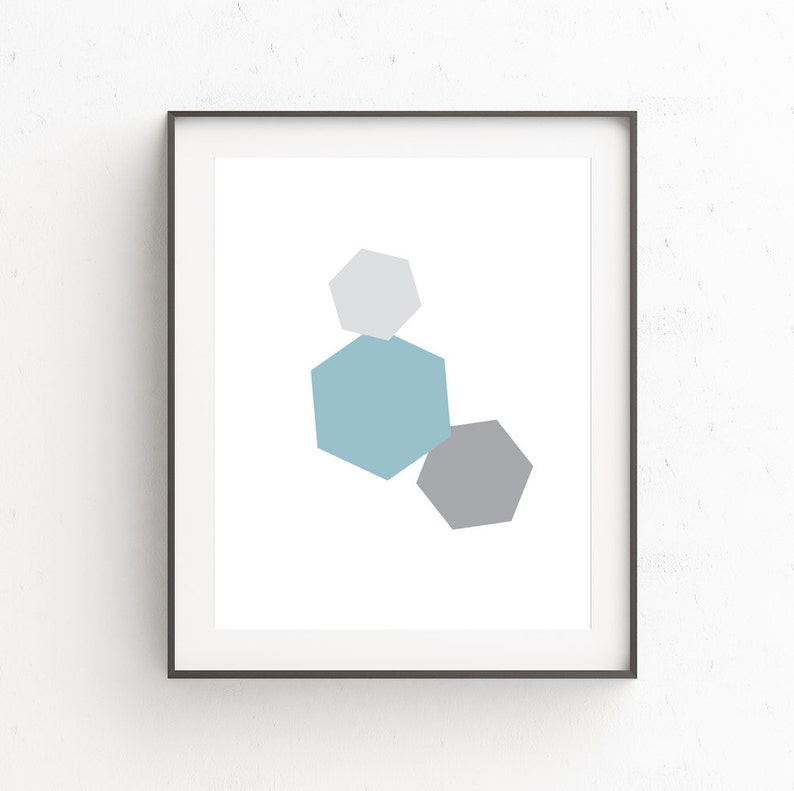Minimalist Wall Art Blue Wall Art Geometric Wall Art Etsy