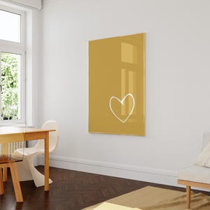 Mustard Heart Art Print – Minimalist Bedroom Decor (Digital Download) image 5