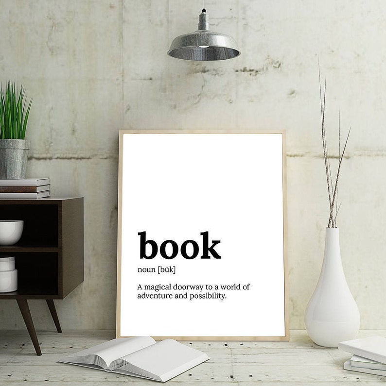 Book Definition Book Art Print Definition Art Print Etsy