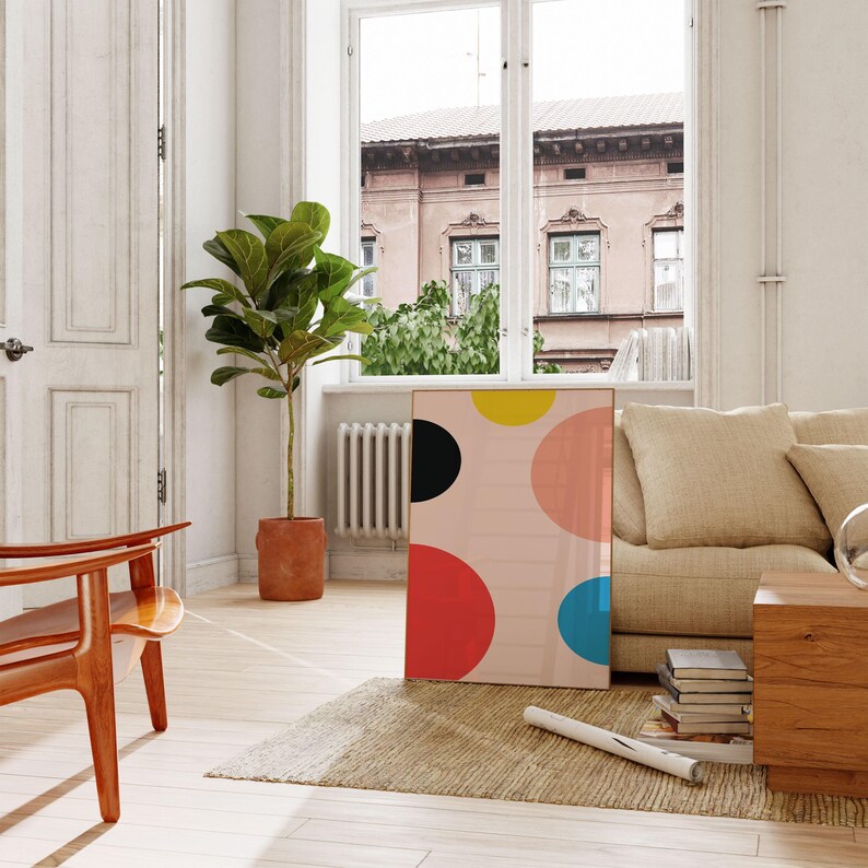 Colorful Posters - Scandi Wall Art - Bright Wall Art - Circle Print - Geometric Pictures - Bright Modern Art - Minimalist Art image 4