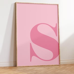 Pink letter S printable poster