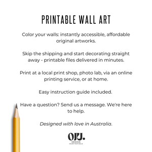 Printable art instructions and information