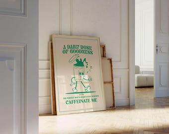 Retro Coffee Print, Kitchen Wall Art (Digital Download)