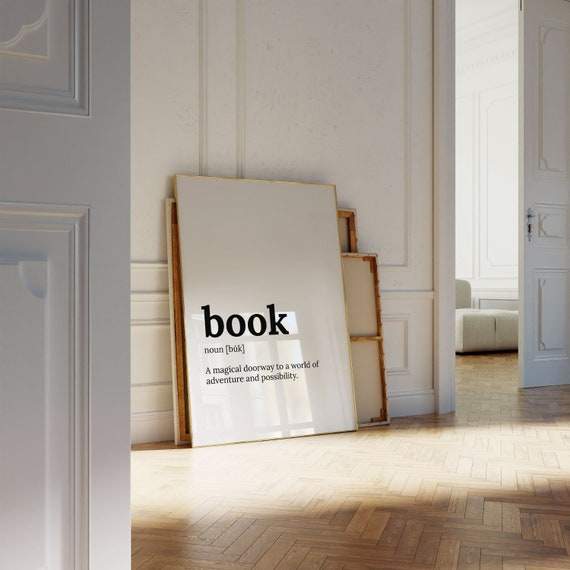 Book Definition, Gift for Bookworm, Book Lover Poster, Definition Quote, Dictionary Poster, Poetcore