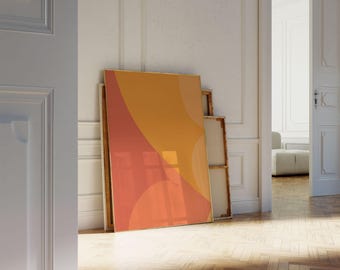 Orange Print, Geometric Art, Modern Art, Instant Download Printable Art, Geometric Wall Art, Scandinavian Print, Bright Colored Poster