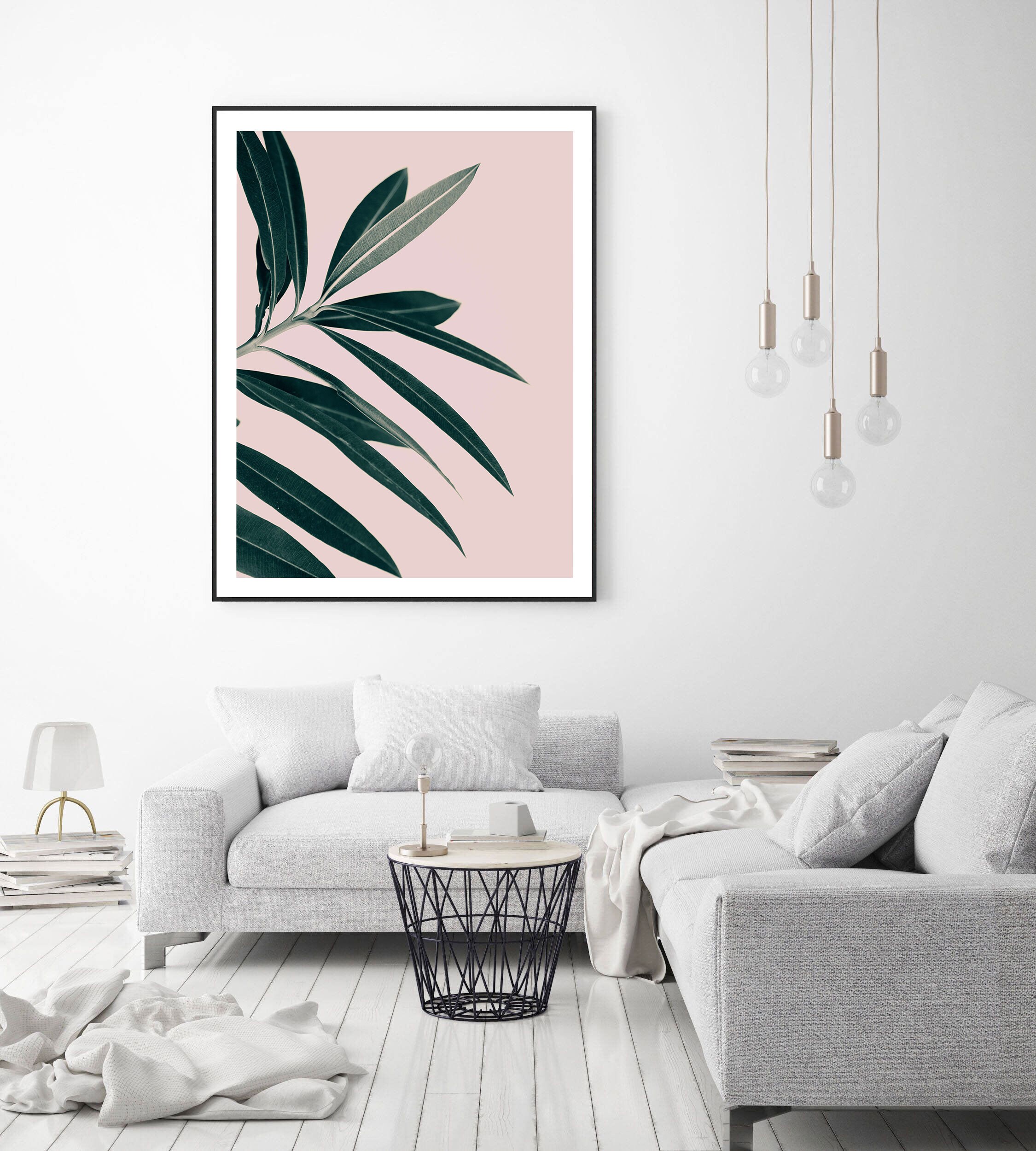Blush Pink Wall Art Pink and Green Wall Art Green Etsy