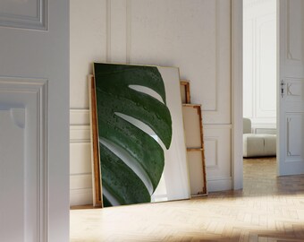 Monstera Leaf Print - Botanical Tropical Wall Art (Digital Download)