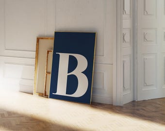 Letter B Print, Modern Initial Wall Art (Digital Download)