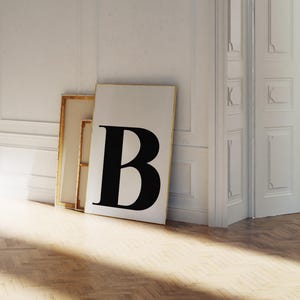 B Letter Monogram, Family Name Letter B, Modern Initial B, Alphabet Letter Sign, Surname Poster, Neutral Gender Print, Baby Nursery Print