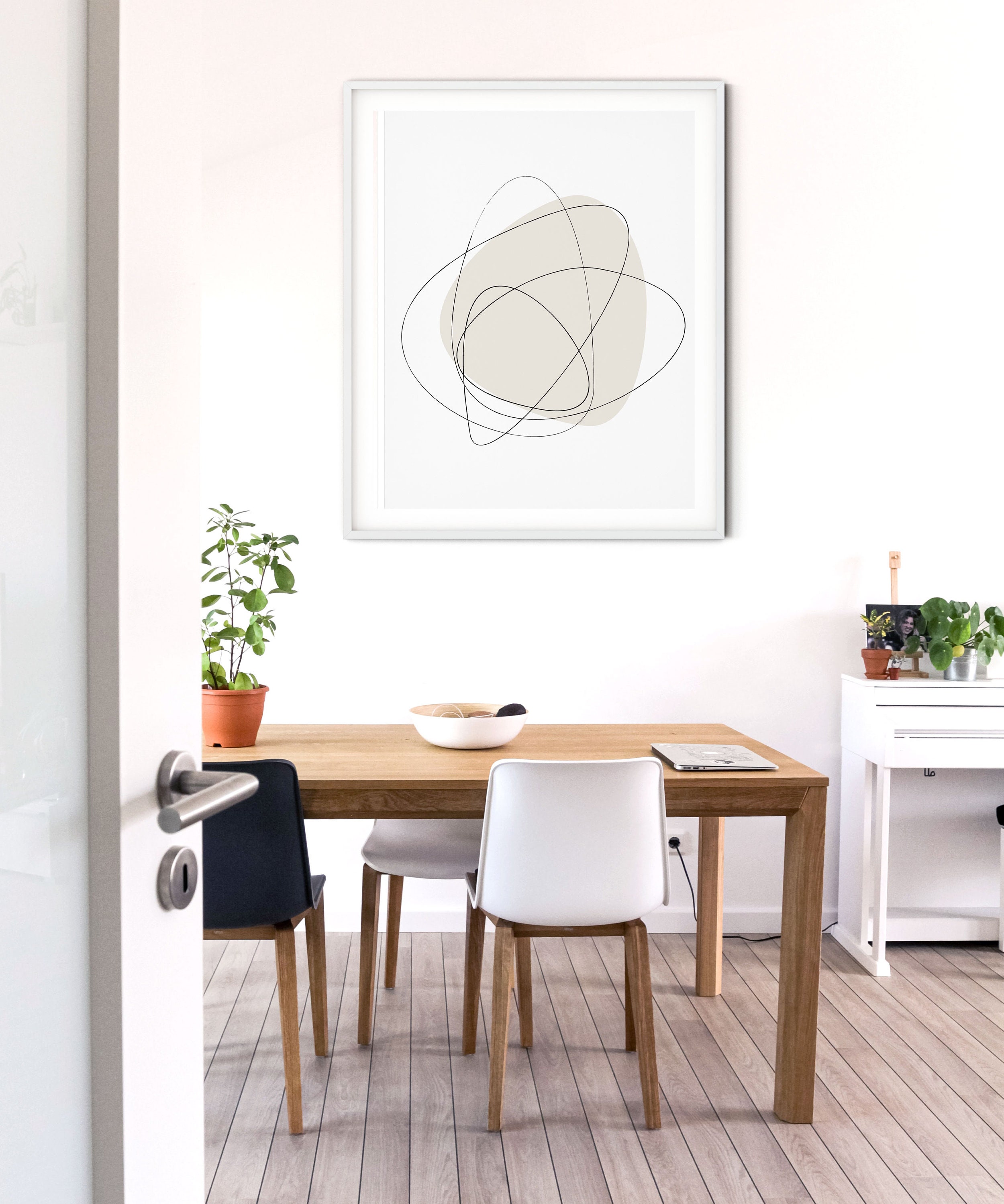 Fine Line Drawing Print Abstract Lines Art Beige Artwork - Etsy