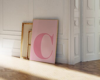 Blush Pink Letter C Poster: Digital Initial Art 2x3 3x4 4x5 Ratios