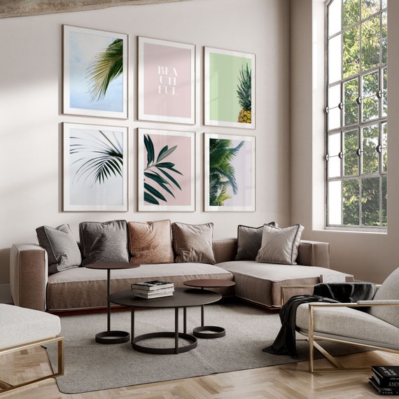 Set da parete per gallerie Set da parete con stampa tropicale Set