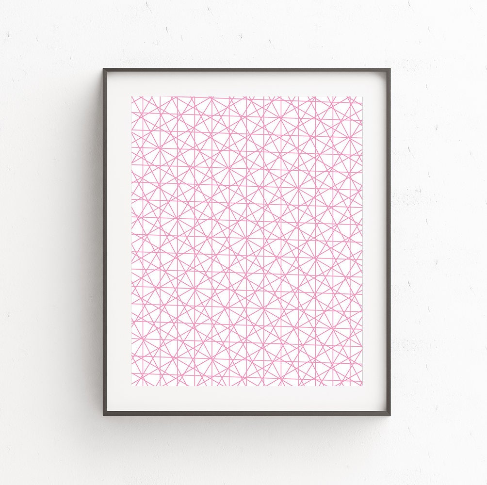 Pink Wall Art Geometric Wall Art Scandinavian Art Geometric Etsy