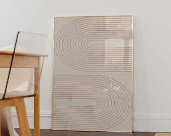 Mid Century Modern, Abstract Wall Art, Minimalist Mcm Poster, Arches Print