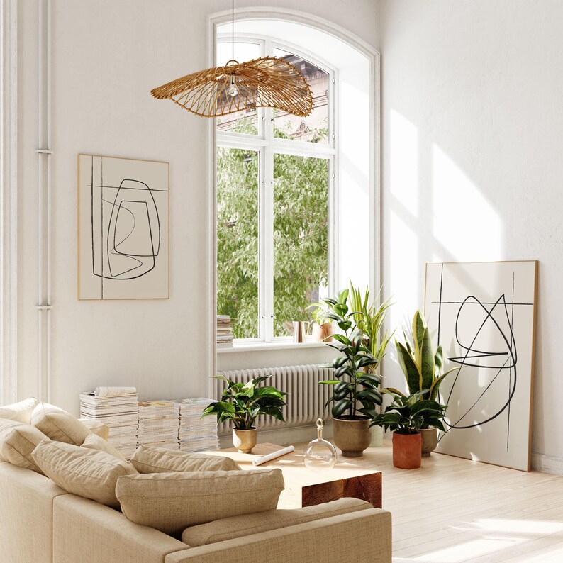 printable wall art in a modern living home