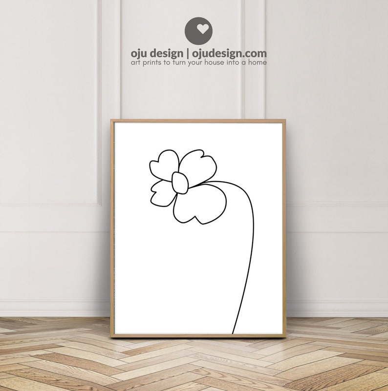 Flower Sketch Prints Flower Drawing Print Line - Etsy